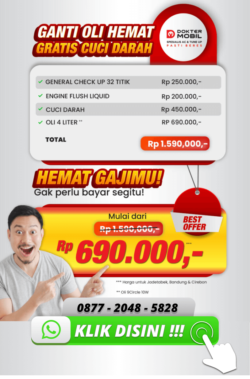 Promo Dokter Mobil Ganti Oli Bonus Gratis Cuci Darah